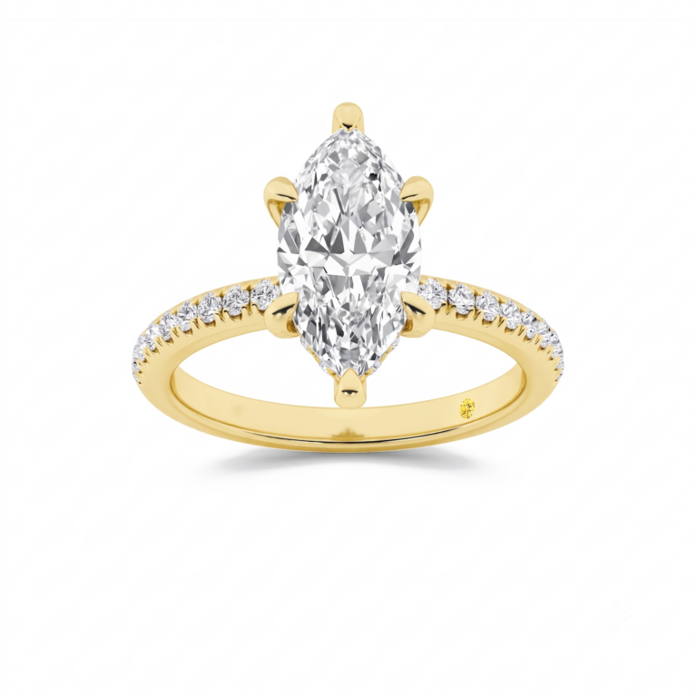 Aurelia Half Coverage Hidden Halo Lab Diamond Engagement Ring
