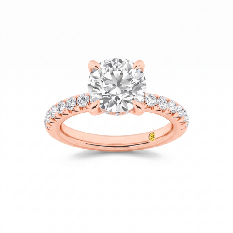 Embers Half Coverage Hidden Halo Lab Diamond Engagement Ring