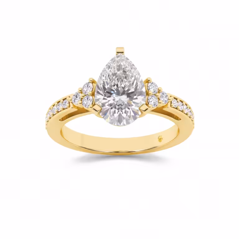 Glyph Half Coverage Illusion Trilliant Lab Diamond Engagement Ring
