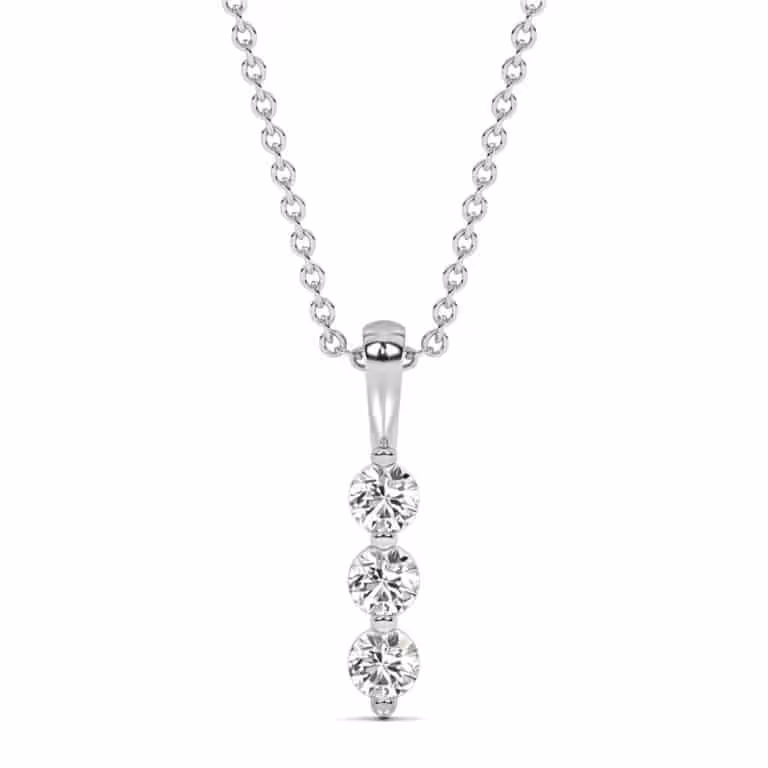 Ascent Three Stone Lab Grown Diamond Pendant Necklace