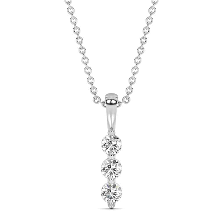 Ascent Three Stone Lab Grown Diamond Pendant Necklace