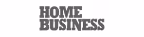 A black and white graphic logo featuring the bold, stacked text HOME BUSINESS, representing La Joya's entrepreneurial media coverage.