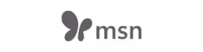 A black and white graphic logo featuring the MSN text next to its classic butterfly icon, representing La Joya's news mentions.