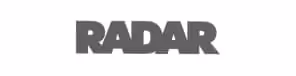 A black and white graphic logo featuring the bold text RADAR, representing La Joya's press mentions.