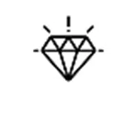 A dark purple line-art icon of a sparkling diamond, representing La Joya's 80% value advantage for lab-grown diamonds compared to mined stones.
