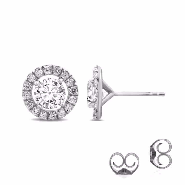 Lab Made Diamond Halo Earrings