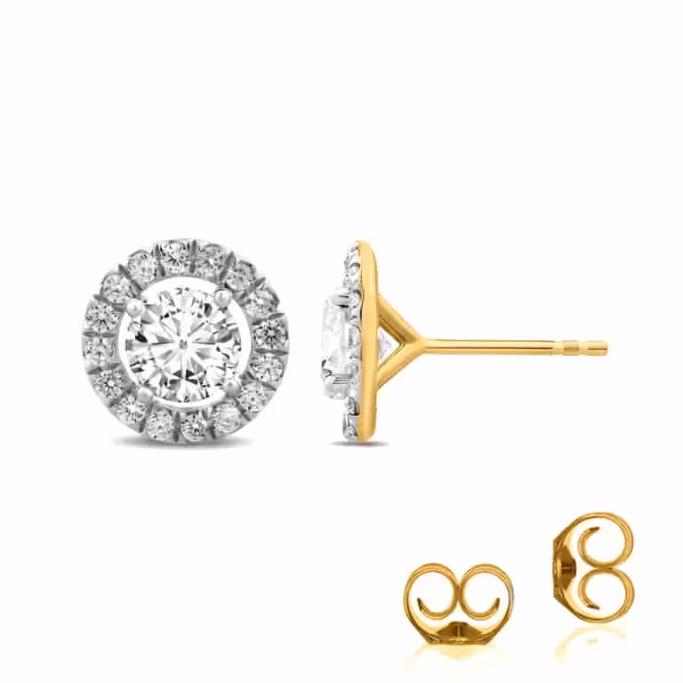 Lab Made Diamond Halo Earrings
