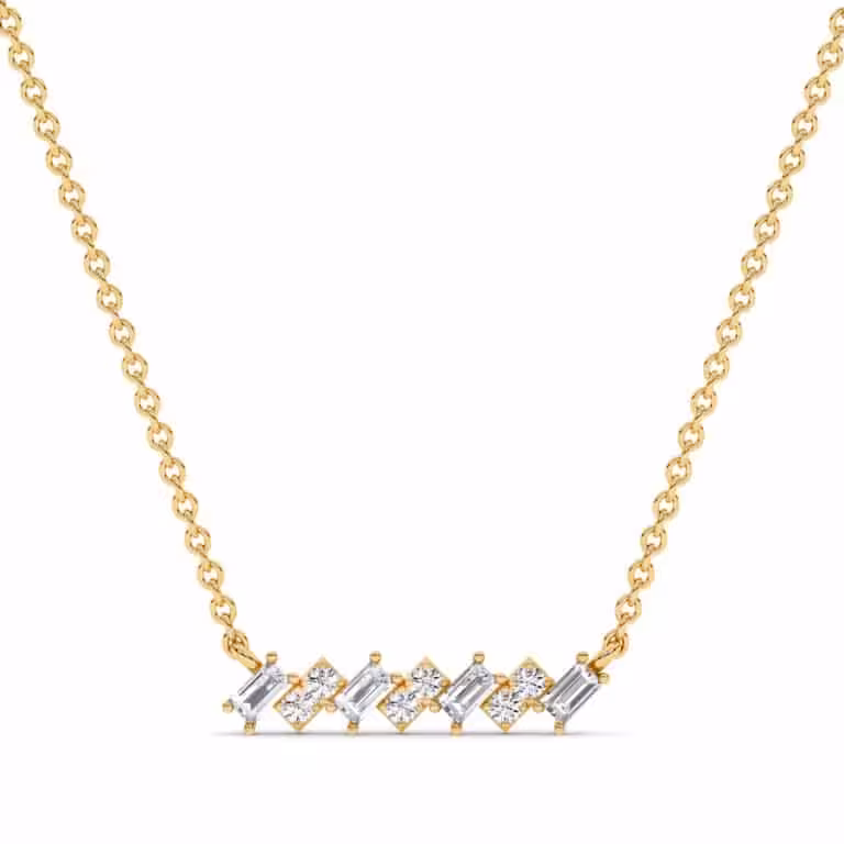 Mosaic Lab Diamond Bar Necklace