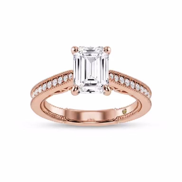 Oslo Vintage Inspired Hidden Accent Lab Diamond Engagement Ring