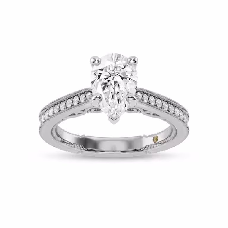 Oslo Vintage Inspired Hidden Accent Lab Diamond Engagement Ring