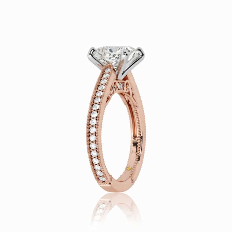 Oslo Vintage Inspired Hidden Accent Lab Diamond Engagement Ring