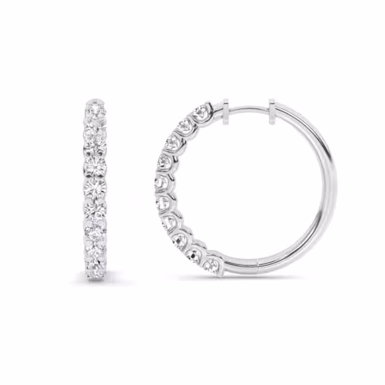 Venus Lab Created Diamond Hoop Earrings