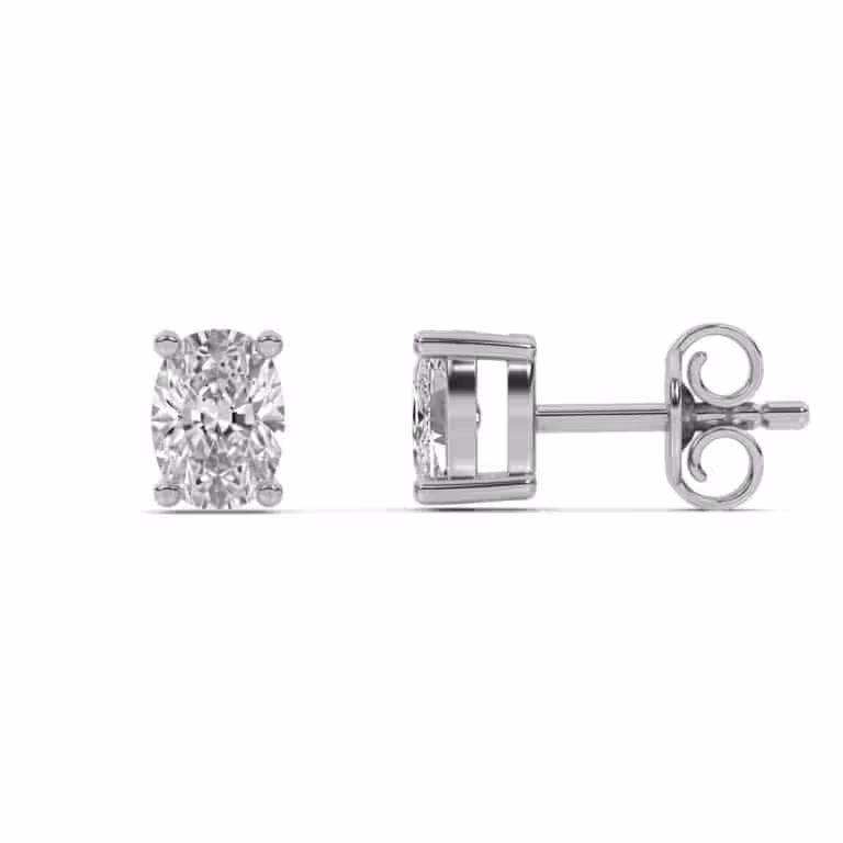 Certified Four Prong Lab Diamond Stud Earring