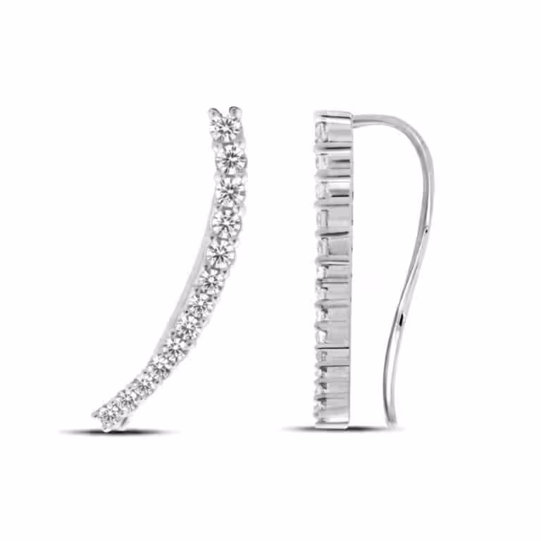 Graduating Lab Diamond Crawler Earrings