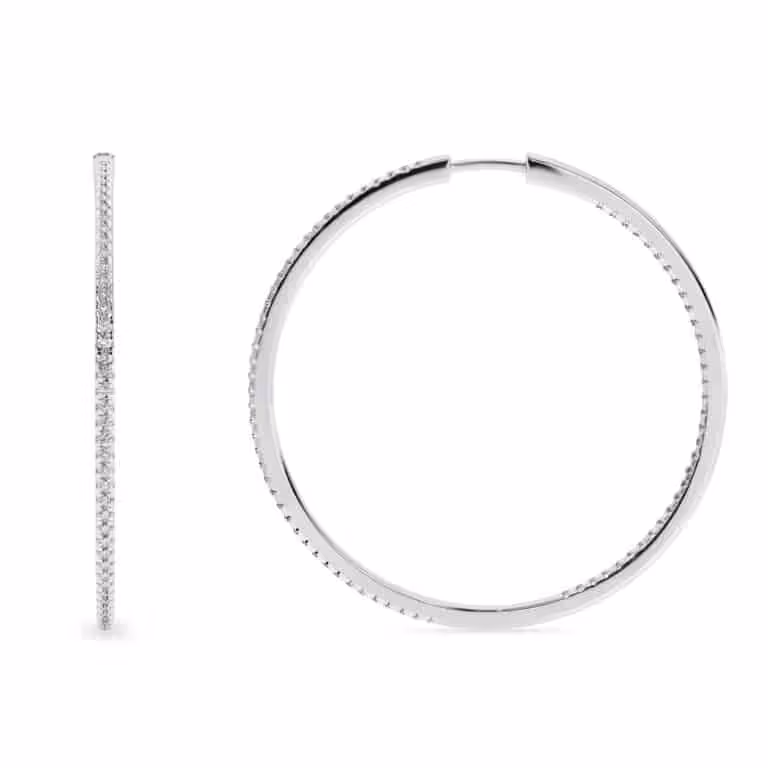 Glimmer Inside-Out Lab Diamond Hoop Earring
