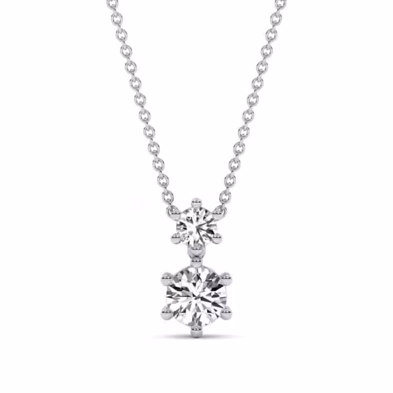 Lab Diamond Duo Drop Necklace