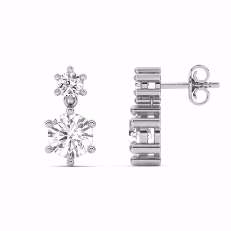 Duo Drop Lab Grown Diamond Earrings