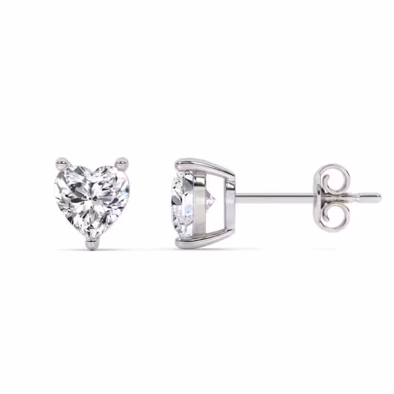 Certified Four Prong Lab Diamond Stud Earring