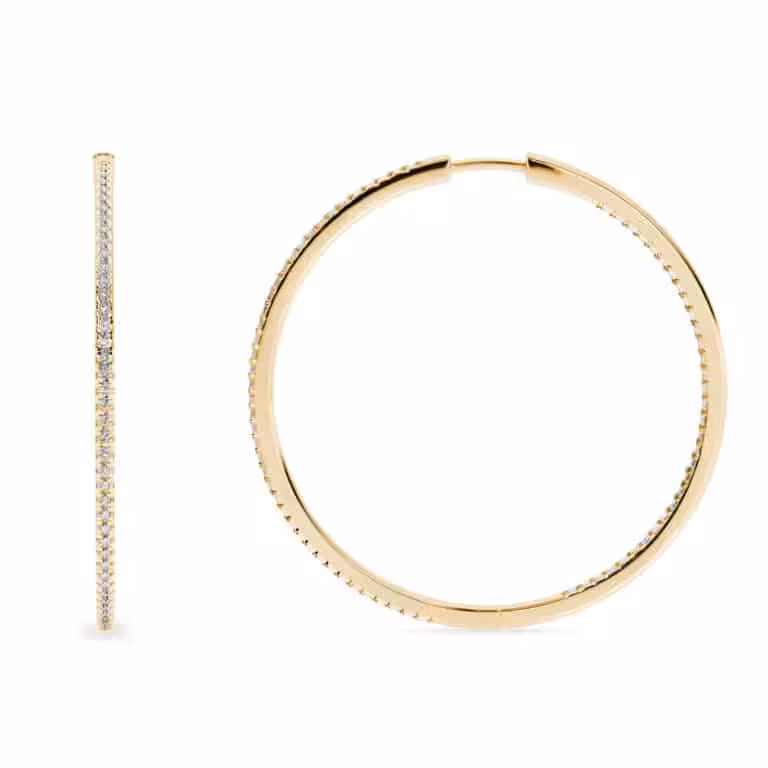 Glimmer Inside-Out Lab Diamond Hoop Earring