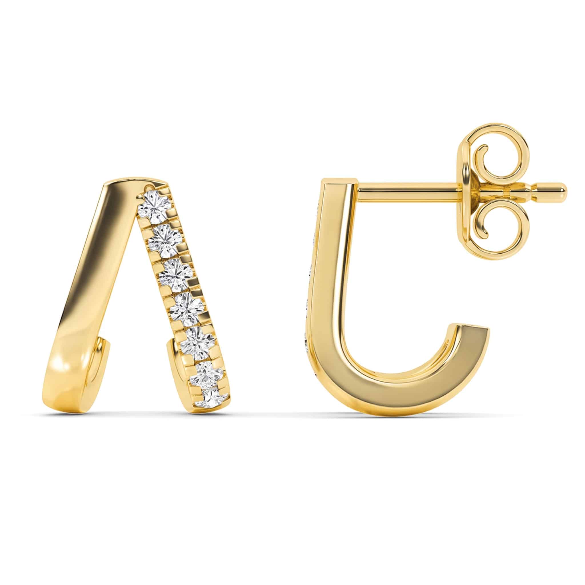 La Joya Jewelry Mila Lab Grown Diamond Huggie Earrings | 10K Yellow Gold 1/6 ct. tw.