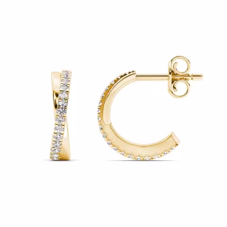 Gia Dainty Lab Grown Diamond Huggie Earrings