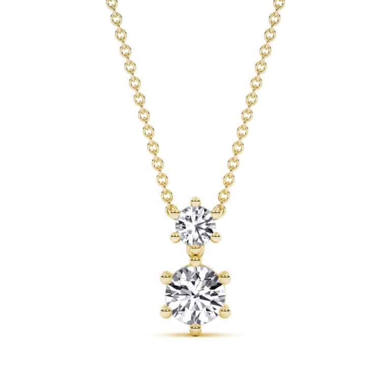 Lab Diamond Duo Drop Necklace