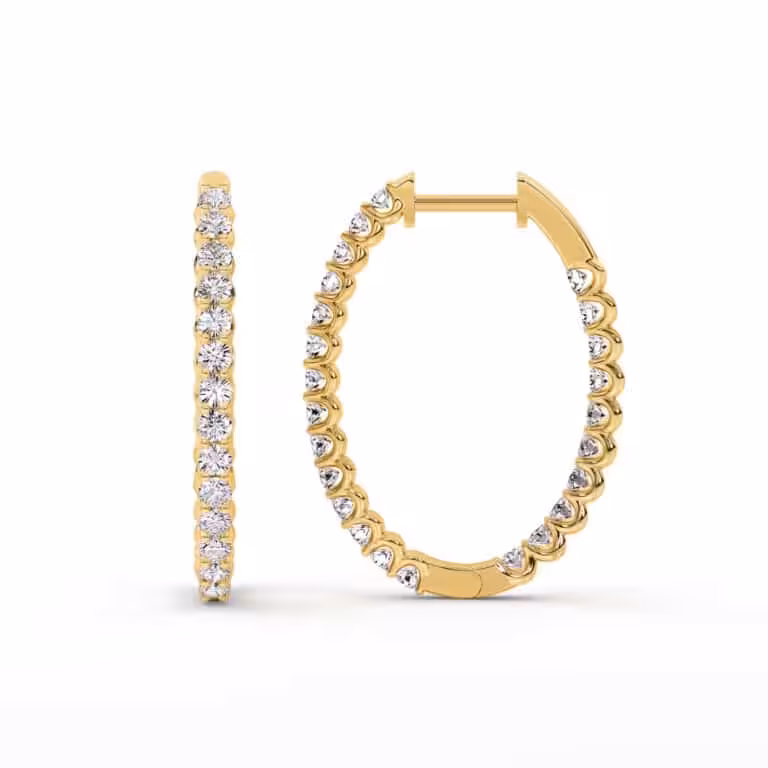 Zia Lab Created Diamond Oval Hoop Earrings