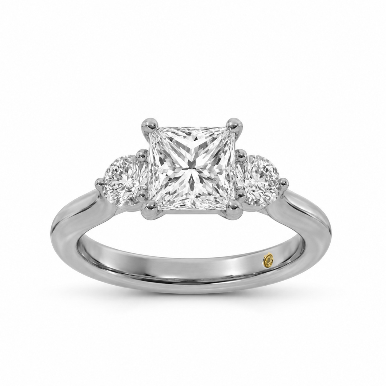 La Joya Jewelry Aevum Classic Three Stone Princess Cut Lab Grown Diamond Engagement Ring | White Gold 1 3/8 - 4 1/2 CT. TW.