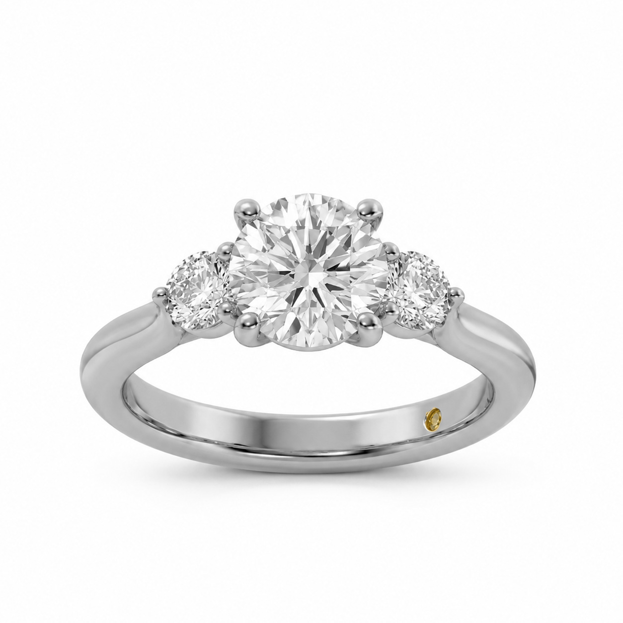 La Joya Jewelry Aevum Classic Three Stone Round Lab Grown Diamond Engagement Ring | White Gold 1 3/8 - 4 1/2 CT. TW.
