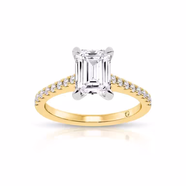 Destiny Half Coverage Cathedral Lab Diamond Engagement Ring