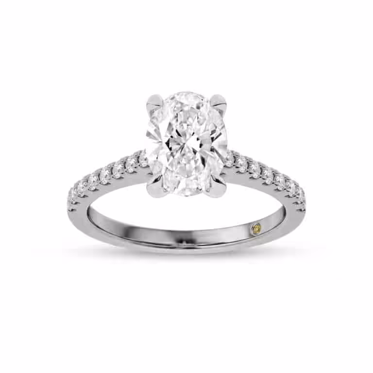 Destiny Half Coverage Cathedral Lab Diamond Engagement Ring
