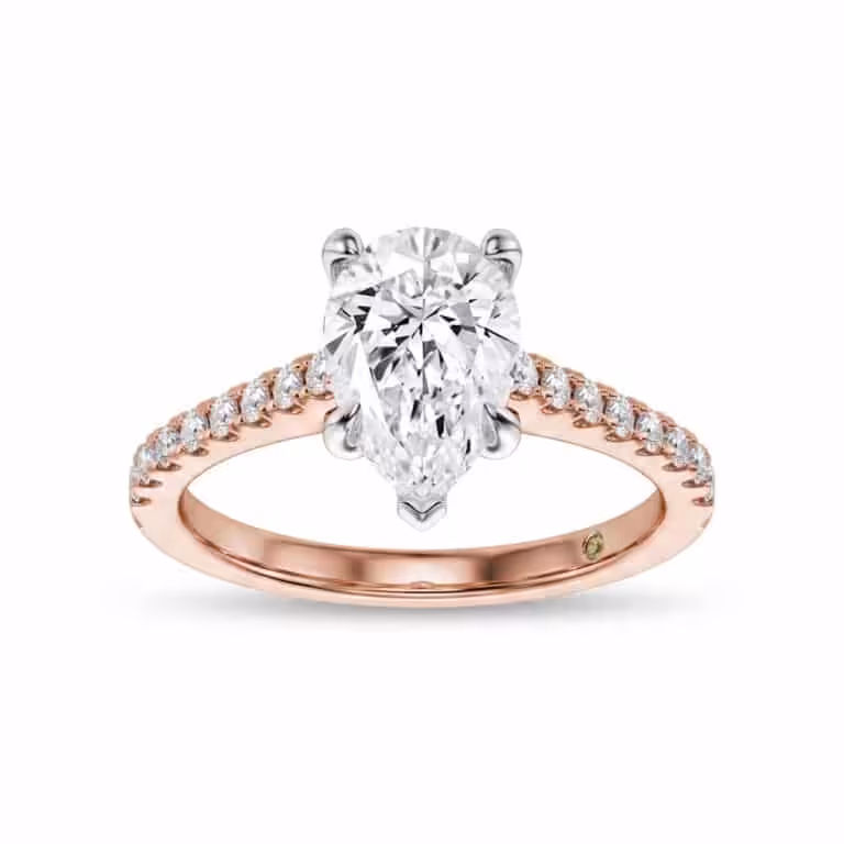 Destiny Half Coverage Cathedral Lab Diamond Engagement Ring