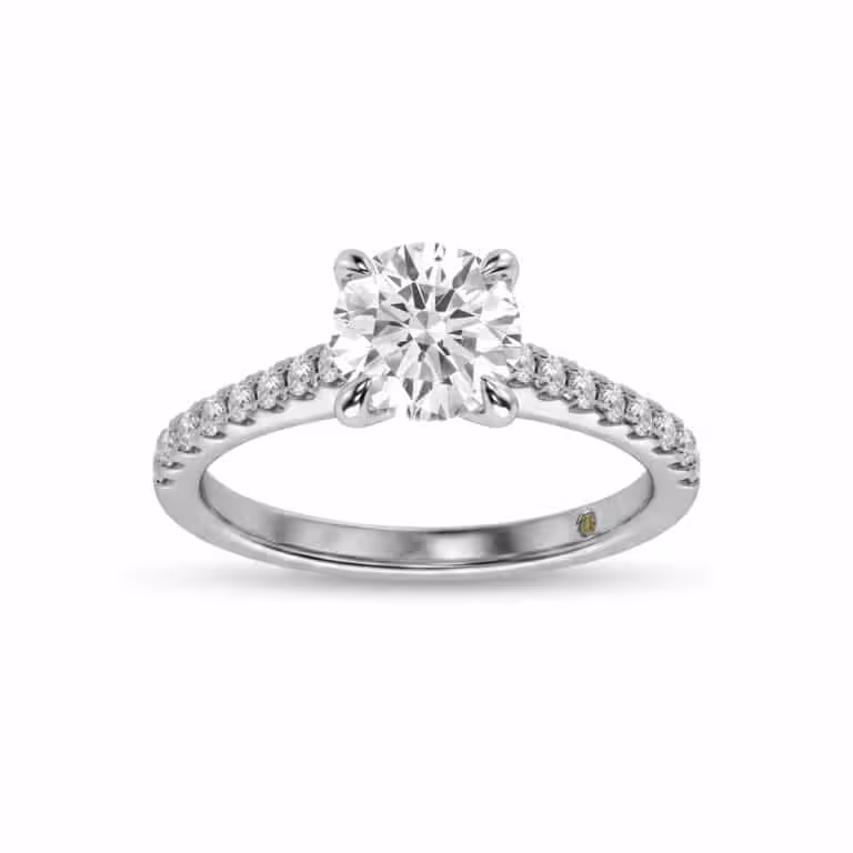 Destiny Half Coverage Cathedral Lab Diamond Engagement Ring