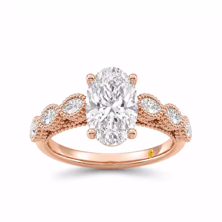 Lhasa Milgrain Marquise Lab Grown Diamond Engagement Ring