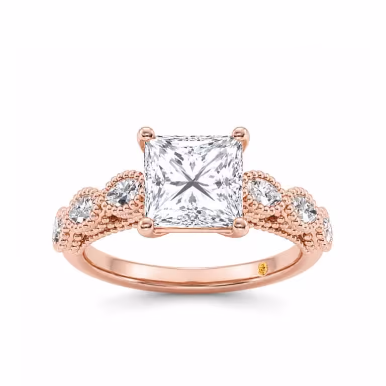 Lhasa Milgrain Marquise Lab Grown Diamond Engagement Ring