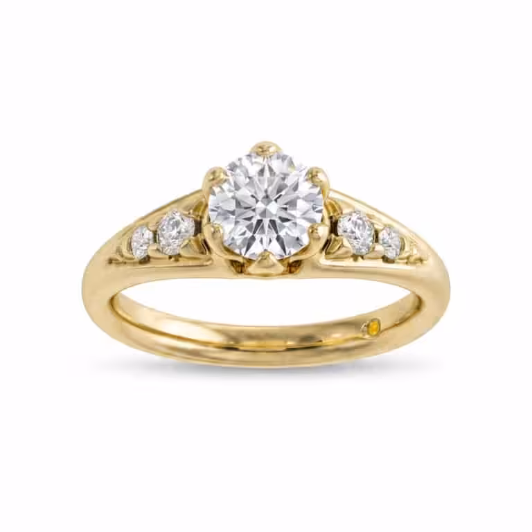 Lyon Tapered Pavé Lab Grown Diamond Engagement Ring
