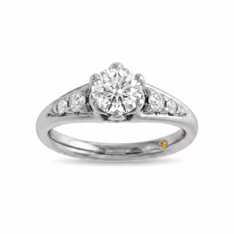 Lyon Tapered Pavé Lab Grown Diamond Engagement Ring