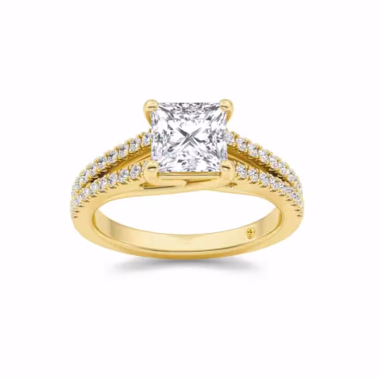Nyx Split Shank Trellis Pavé Lab Grown Diamond Engagement Ring