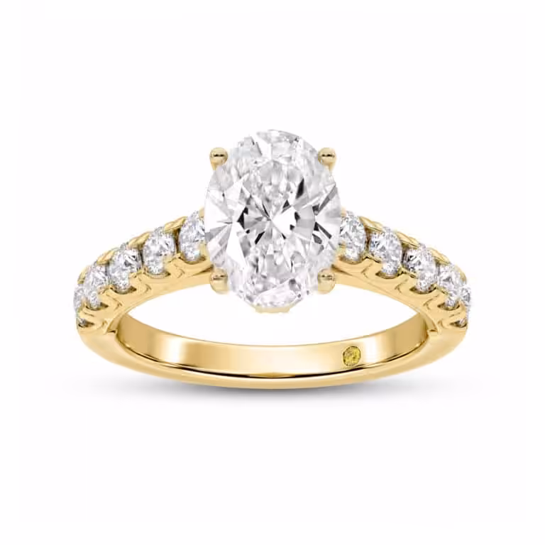 Reno Pavé Set Lab Grown Cathedral Diamond Engagement Ring