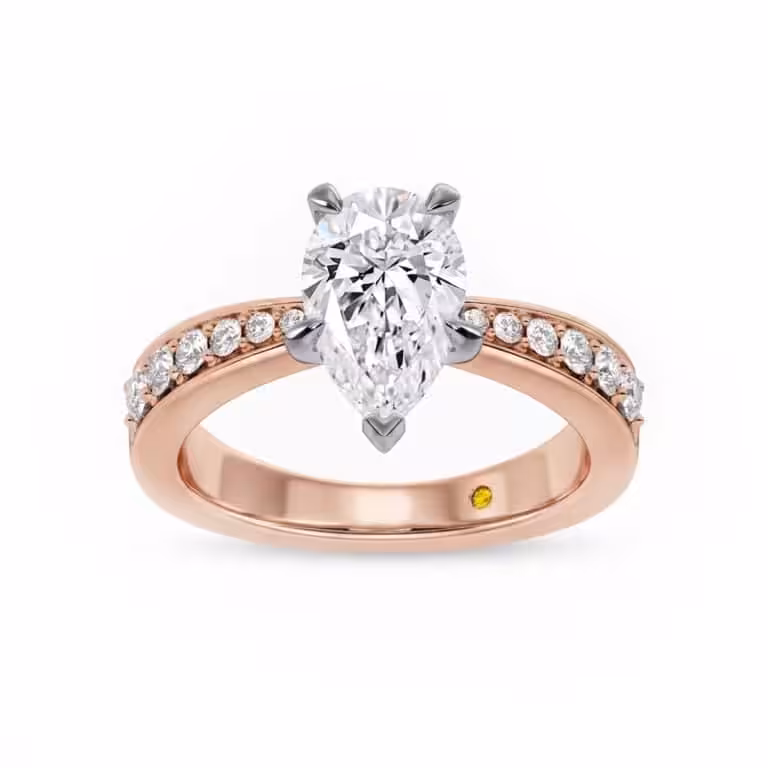 Rome Classic Pavé Set Lab Diamond Engagement Ring