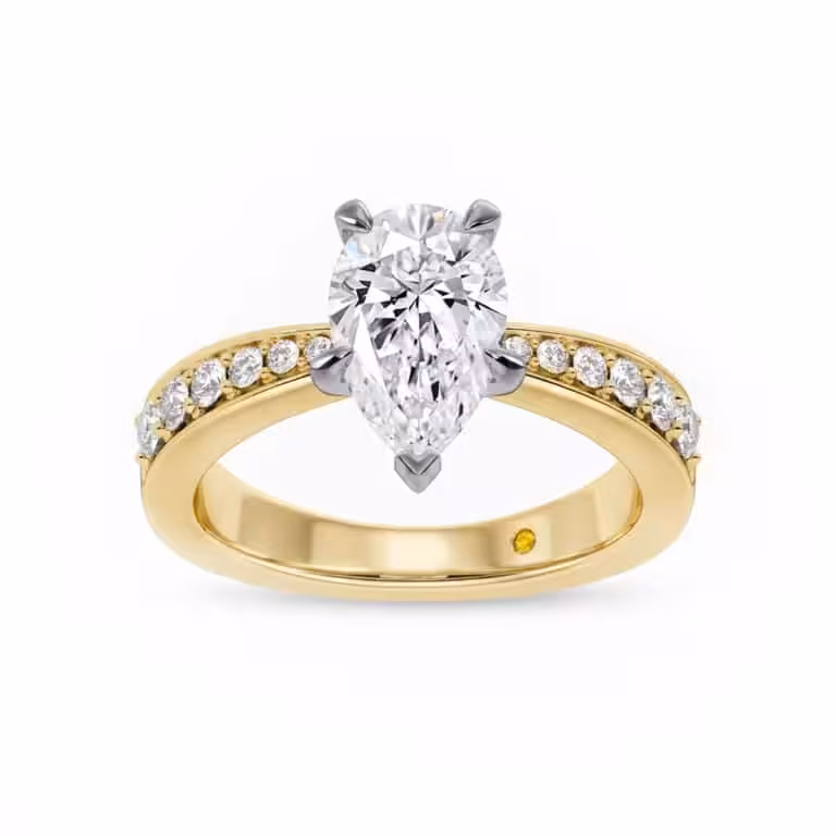 Rome Classic Pavé Set Lab Diamond Engagement Ring