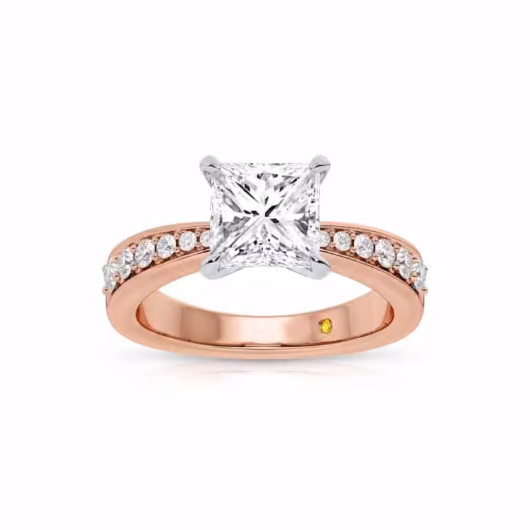 Rome Classic Pavé Set Lab Diamond Engagement Ring