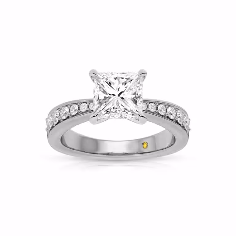 Rome Classic Pavé Set Lab Diamond Engagement Ring