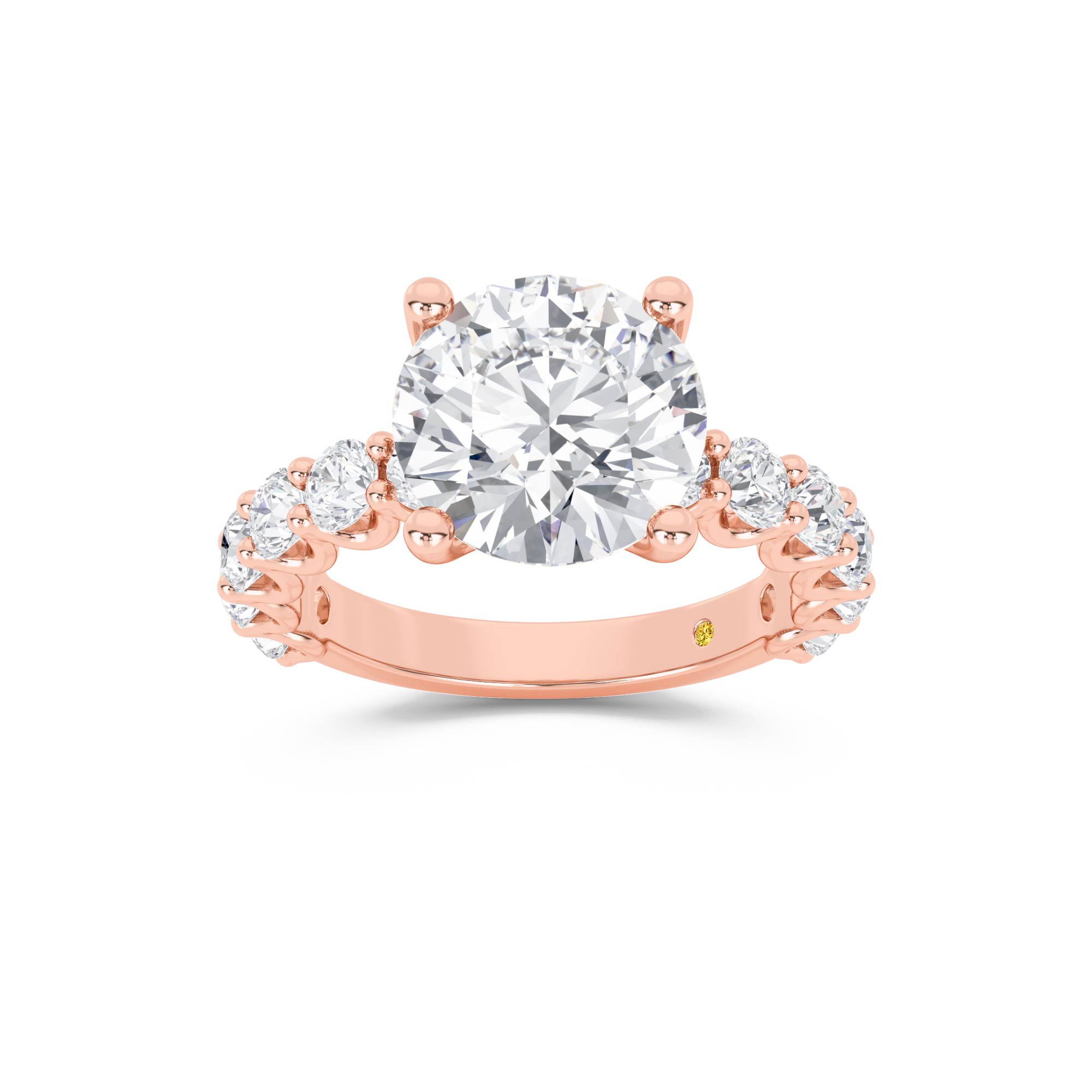 La Joya Jewelry The Cordoba Arch U-Prong Round Lab Grown Diamond Engagement Ring | 10K Rose Gold 2 5/8 CT. TW.
