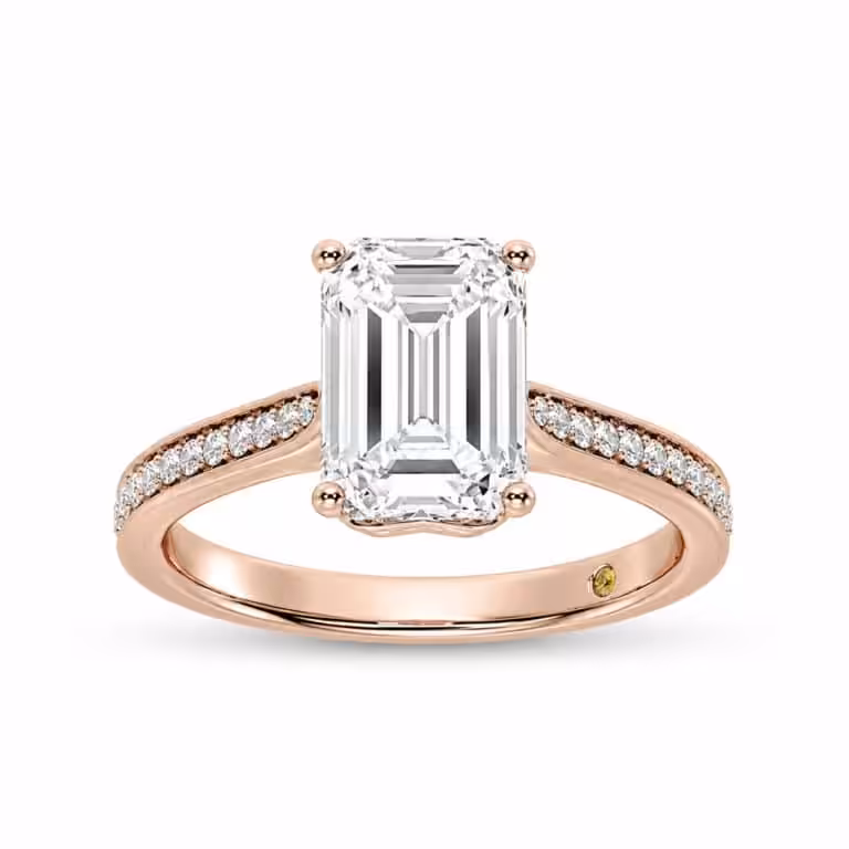 Taos Hidden Halo Lab Grown Cathedral Diamond Engagement Ring