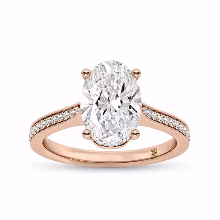 Taos Hidden Halo Lab Grown Cathedral Diamond Engagement Ring