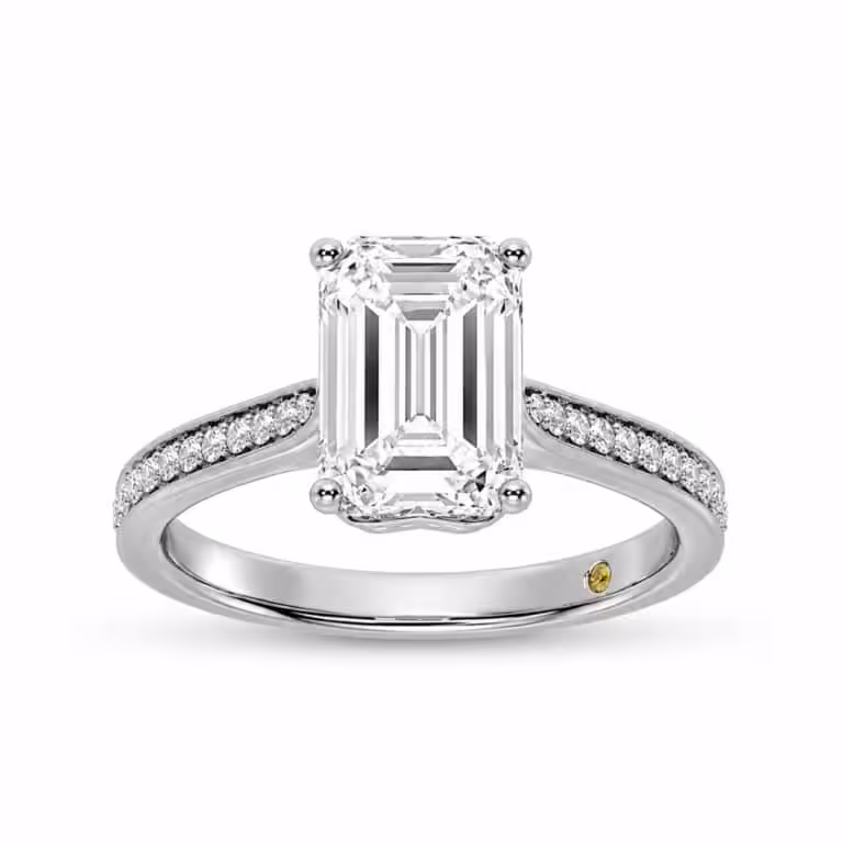 Taos Hidden Halo Lab Grown Cathedral Diamond Engagement Ring