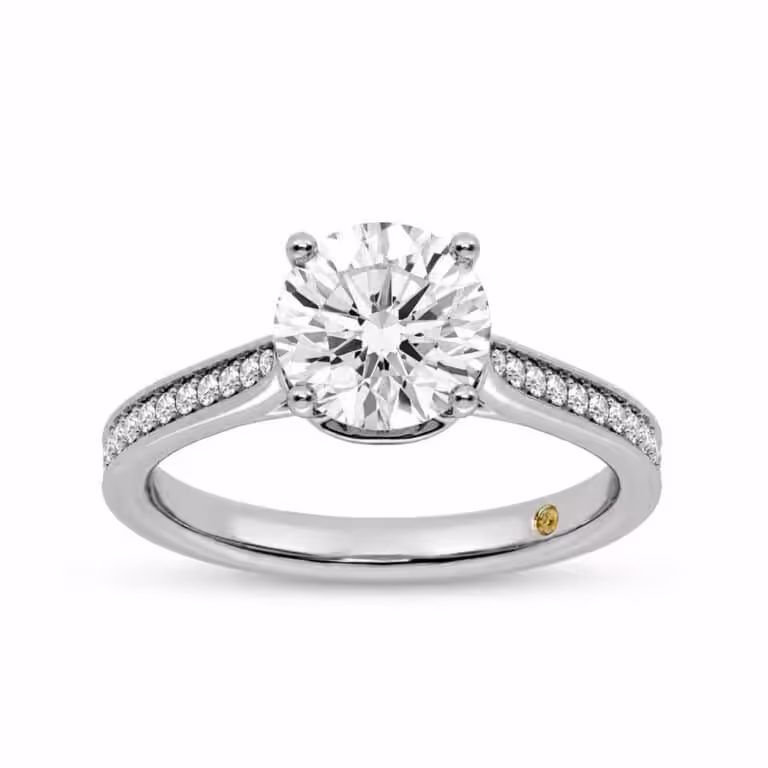 Taos Hidden Halo Lab Grown Cathedral Diamond Engagement Ring
