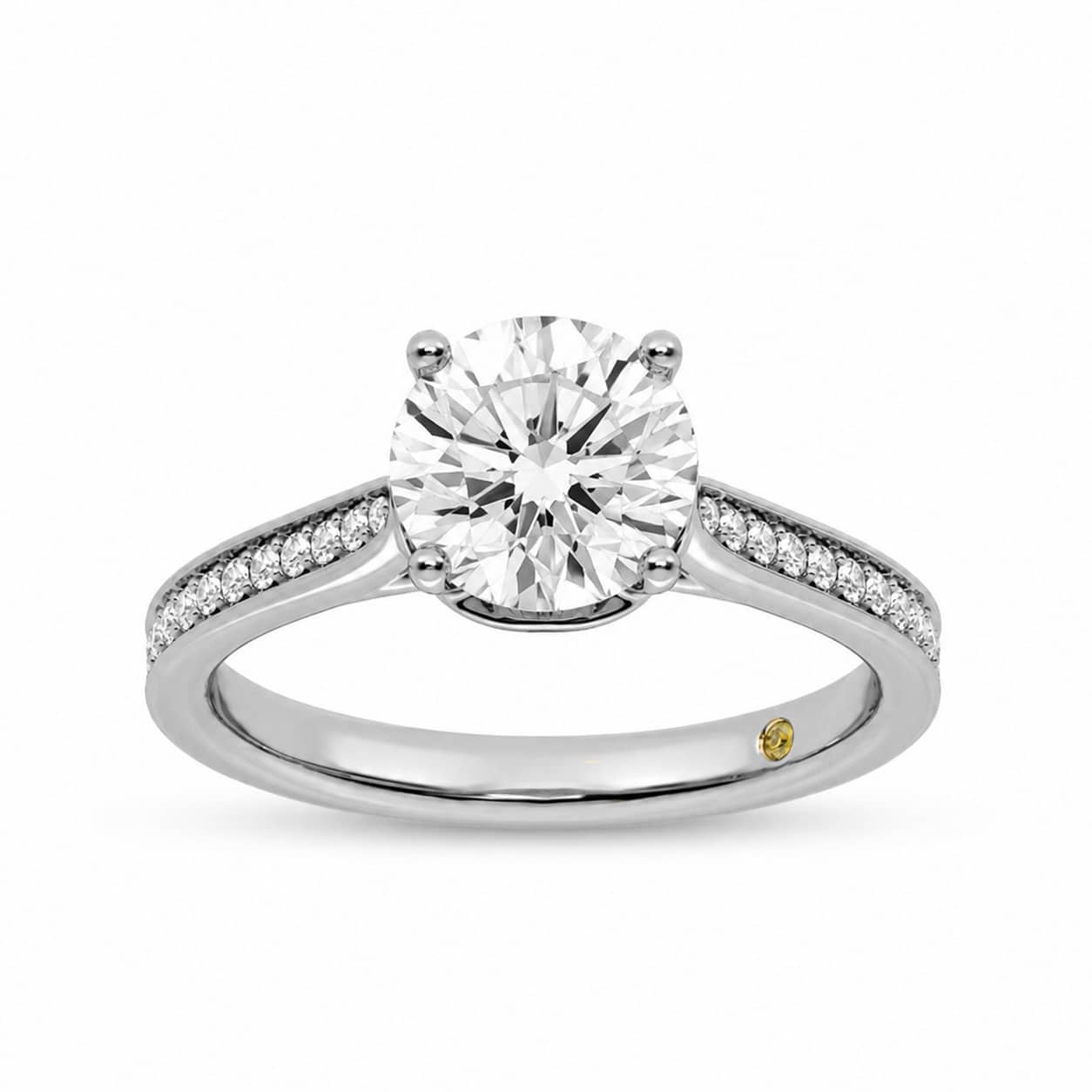 La Joya Jewelry Taos Hidden Halo Round Lab Grown Diamond Engagement Ring | White Gold 1 1/4 - 4 1/3 CT. TW.