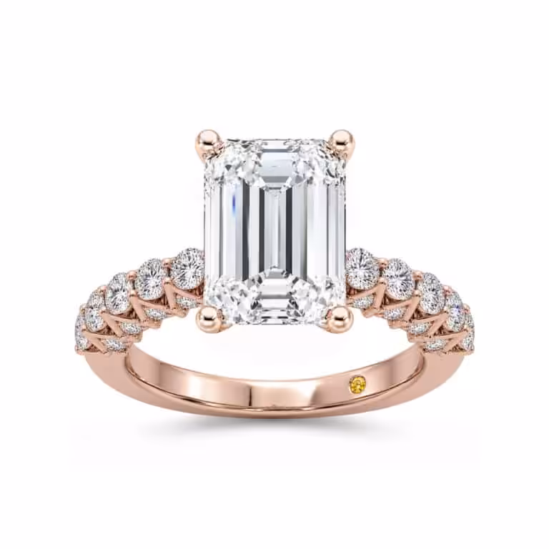 Verda Art Deco Inspired V-Prong Lab Diamond Engagement Ring